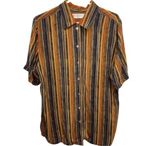 Vintage Amanda Smith III 100% pure silk short sleeve button up shirt size 16